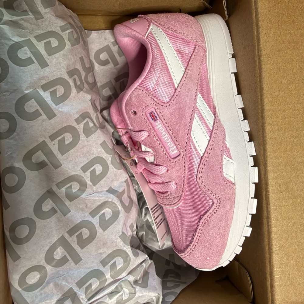 Reebok Kids' Pink and White Running Shoes